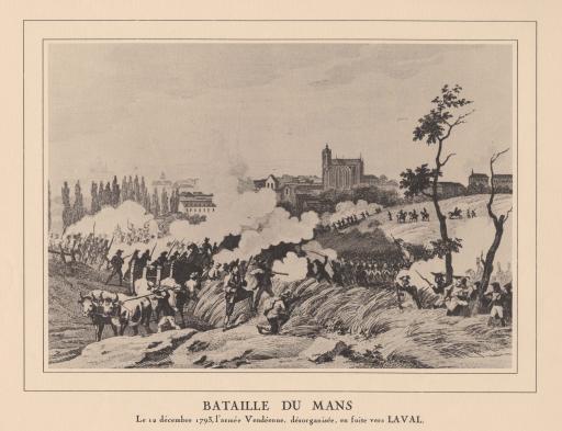 Cholet Edit. Concept Publicité Bataille du Mans, le 12 décembre 1793, l'armée vendéenne, désorganisée, en fuite vers Laval.